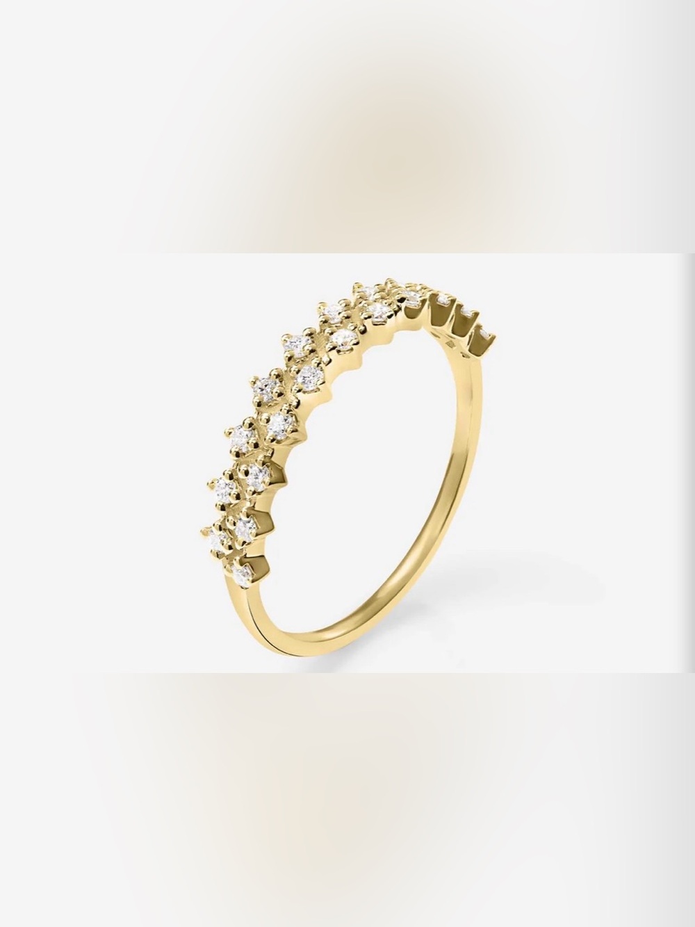Ring Concierge 14K Yellow Gold Diamond Station Double Row Ring Sz 6
